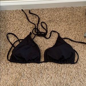 Black triangle volcom bikini top